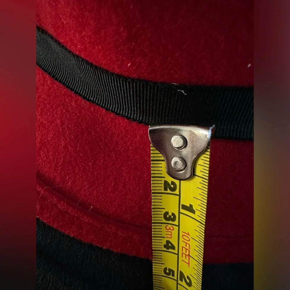 Red Fedora Hat W/Textured Hat Band - Picture 13 of 13